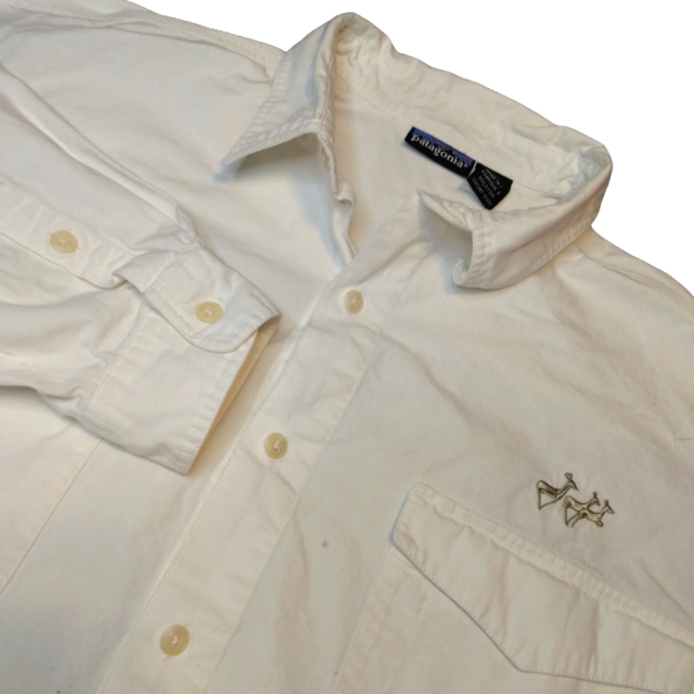 Patagonia‎ Button Up Long Sleeve Embroided button Up Shirt size X